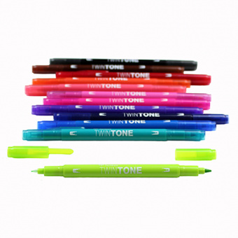   Tombow TwinTone Brights ( ) 12 .